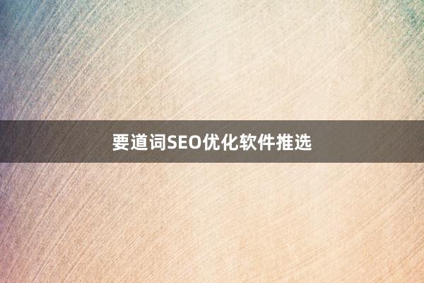 要道词SEO优化软件推选